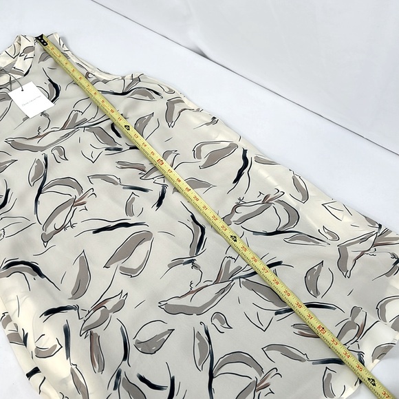 The Cause Collection Silk Sleeveless Mini Dress Ivory Abstract Bird Print size S - Picture 10 of 11